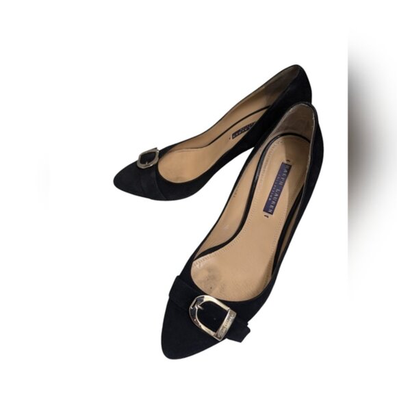 Ralph Lauren Collection Purple Label Black Kitten Heels Size: 9B - Picture 3 of 15